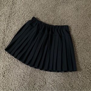 Women's Black Pleated Skirt-XL, Lined, Elastic Waist—Lolita/School Girl/Preppy